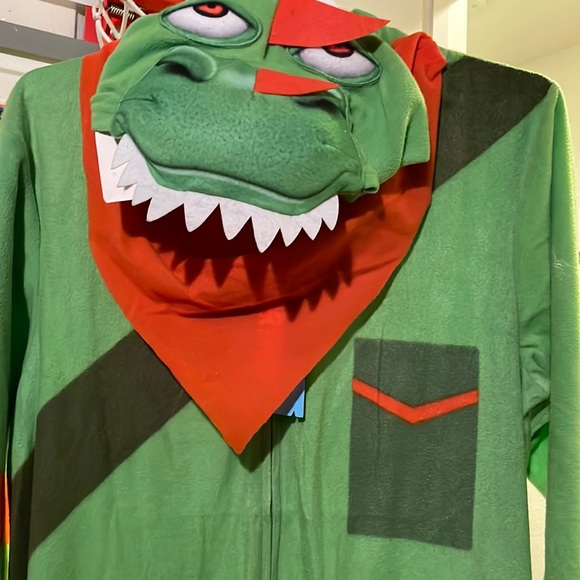 SOLD OUT!l🔥 NWT! Men’s Onesie Pajama or Costume Green Epic Games Fortnite Rex - Picture 6 of 8